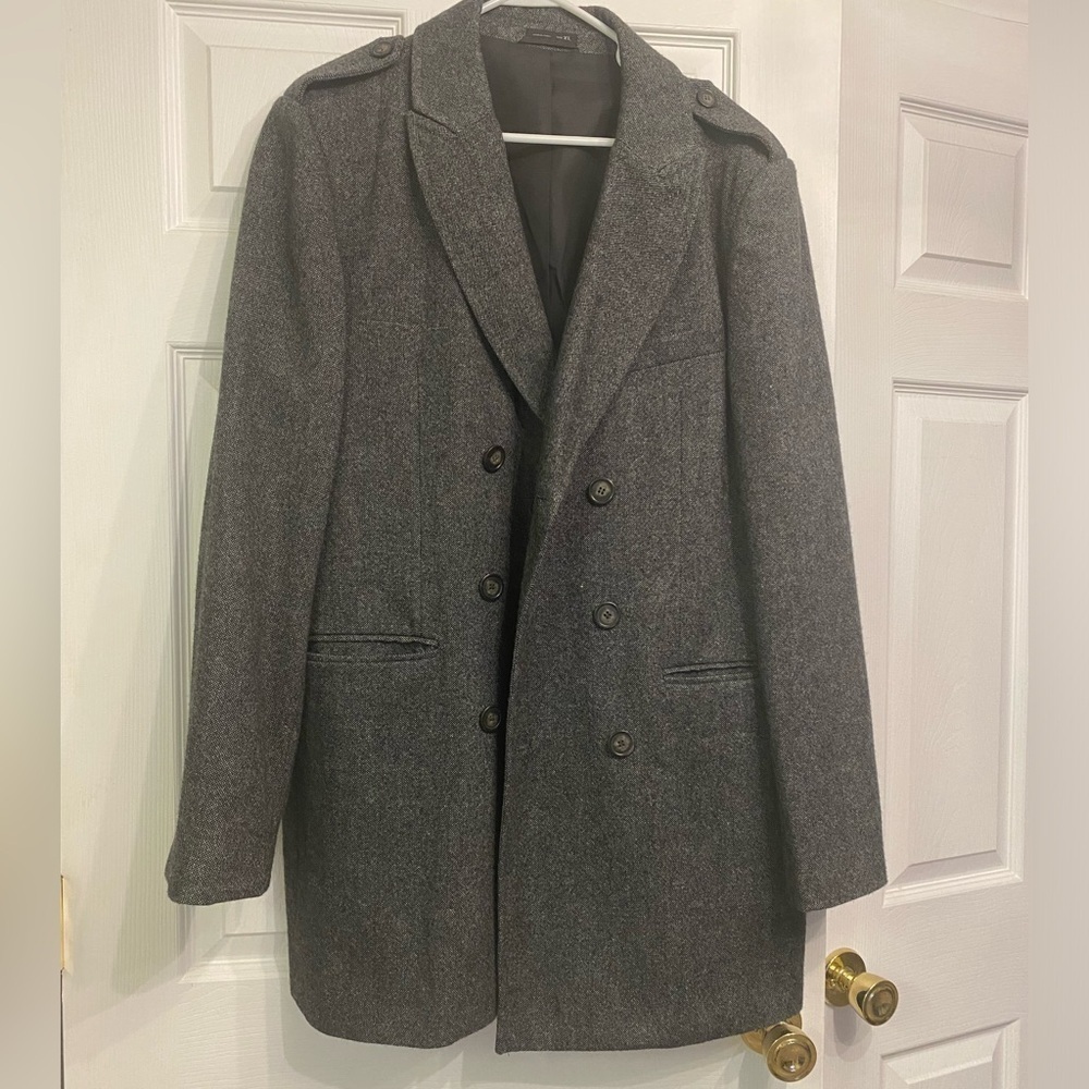 Express Tweed Mens’s Double Breasted Coat Size XL - Picture 2 of 3